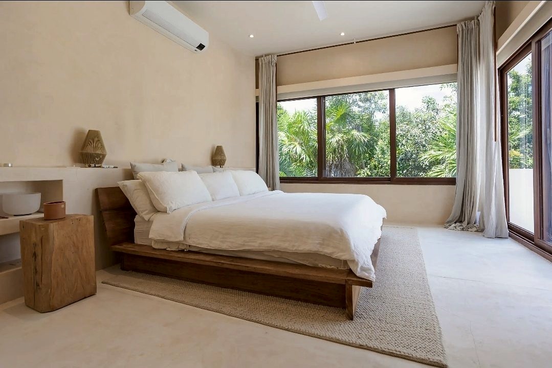 Master bedroom at 1111% private luxury longevity retreat, Akumal, Riviera Maya, Mexico